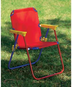 Bright and colourful childrens deck chair with tub