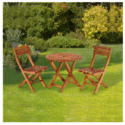 This Tesco childrens garden furniture set includes 2 chairs and a table all made from durable hardwo