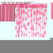 This voile and pair of pencil pleat curtains come in pink and will add a touch of colour and fun to