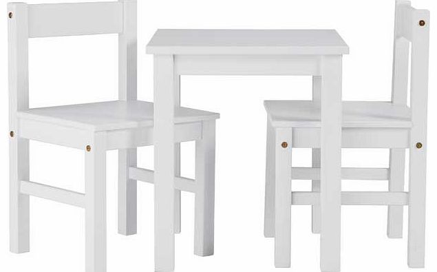 Part of the charming Scandinavia range. this cute and practical kids set of table and chairs is the perfect height for little ones to work and play. The set is constructed with solid pine. painted white to suit a range of dandeacute;cor choices. Part