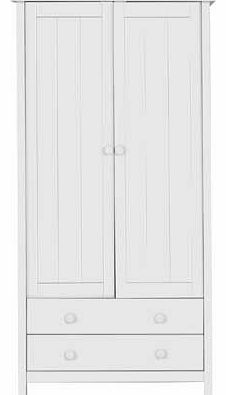 Part of the charming Scandinavia range. this kids wardrobe is constructed with solid pine. painted white to suit a range of dandeacute;cor choices. It has two doors and two drawers with natural wooden runners. Part of the Scandinavia collection Size 