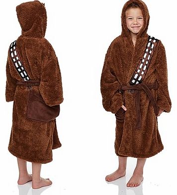 Kids Star Wars Chewbacca Bathrobe This childs bath robe is official Star Wars merchandise and brings an authentic touch of the Rebel Alliance to bath time. Made of super soft polyester fleece, its the kind of garment that comes out of the washing mac