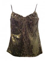 Ladies sequin top.  Features: Slightly see-through. Gold sequins.   Material: 92% Acetate. 8% Span