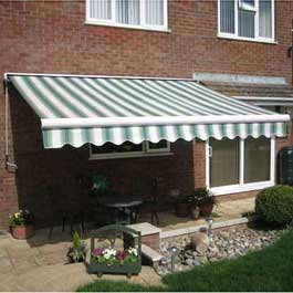 The awnings feature acrylic fabric with PU coating and UV protection as opposed to polyester which i