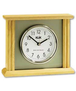 Klik Radio Controlled Wood and Glass Mantel Clock