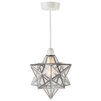 Height: 240mm Width: 220mm Depth: 220mm, Requires max 1 x 60w GLS bulb, Star pendant with silver