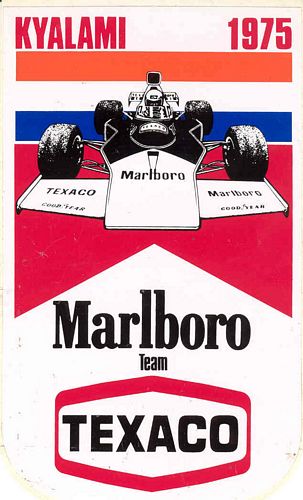 Kyalami 1975 Marlboro Texaco Event Sticker (8cm x 14cm)