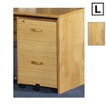 (L) Scandinavian Real Wood Veneer Mobile Filing Cabinet - Oak
