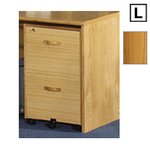 (L) Scandinavian Real Wood Veneer Mobile Filing Cabinet - teak