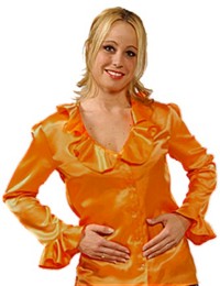 Ladies 70s Blouse Orange (S)