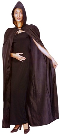 This great value fabric cape has a satin like finish and hangs 140cm from the shoulder. It is a