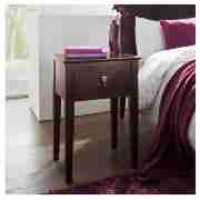 Unbranded Lantao 1 Drawer Bedside Chest, Dark Chocolate