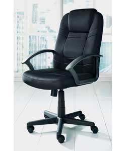 Fabric office chair with armrests. Breathable fabr