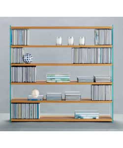 Unbranded Large Glass and Oak Finish Media Unit