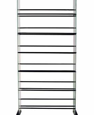 Sleek and stylish media shelves made from 8mm thick tempered clear glass and black coloured metal rods. Ideal for even the most contemporary of spaces. Capacity of up to 366 CDs or 234 DVDs/Blu rays/Computer games over the six tiers. Multi function. 