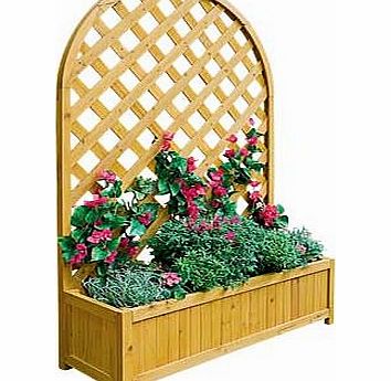 Suitable for outdoor use. this Large Lattice Garden Planter is ideal for decorating garden walls. Easy to assemble. it is weather resistant and is weighted for stability. Made from wood. Weather resistant. Flat packed. Size H135. W90. D30cm. Weighted