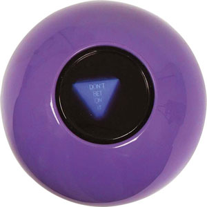The large plastic mystic ball has a ‘magic window’ located in the base. When you turn the ball o