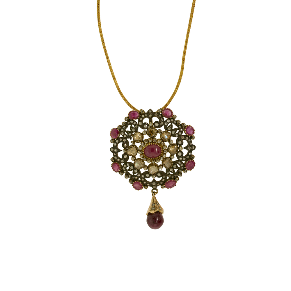 Large Ruby And Spinel Pendant