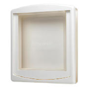 This large Staywell white pet door gives your dog freedom to come and go as it pleases. This weather