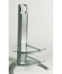 Suitable from 20in upto 32in LCD. 2 x glass shelves. Aluminium centre support. Metal base. Easy to