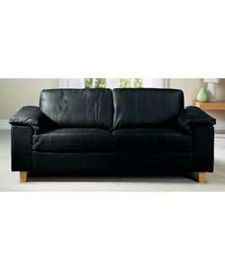 Lear Large Leather Sofa - Black