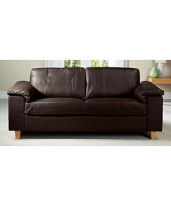 Lear Large Leather Sofa - Chocolate