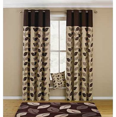 Finish off the look in your room with these Leaves curtains in a delicious chocolate colour made from sumptuous cotton. a perfect addition to your home. Made from 100% cotton. Depth of header tape: 5 inches. Size 117cm (46 inches) wide by 183cm (72 i