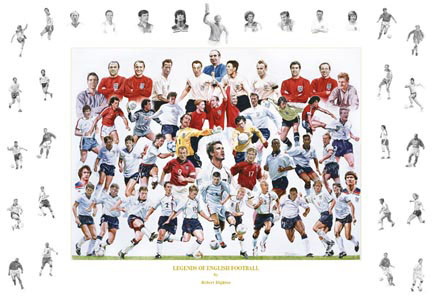 `Legends of English Football` by Rob Highton - a limited edition of 500 prints signed by Sir Geoff
