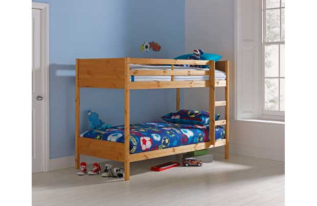 This Leila Single Bunk Bed Frame is the perfect space saving bed for any childrens bedroom. Finished with a stylish Antique Pine wood and with a sturdy build design (Barcode EAN=5703546068507)