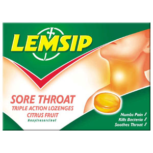 Lemsip Sore Throat Lozenges have an effective double action, an anti-bacterial and local