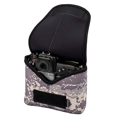 The LensCoat BodyBag Pro Digital Camo is a camera body cover made from soft shock-absorbing neoprene