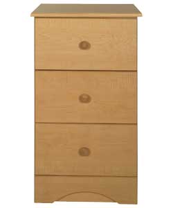 Unbranded Leyton Ready Assembled 3 Drawer Bedside Chest - Maple