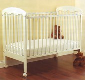 made from high quality beech wood available in white and natural. features a 3 position mattress