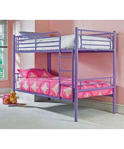 Unbranded Lilac Metal Bunk Bed with Protector Mattress