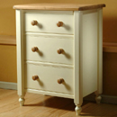 Lilly Painted 3 drawer Pine wellington chest
