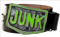 Unbranded Lime Green Junk - Black Leather Belt by Jon Wye