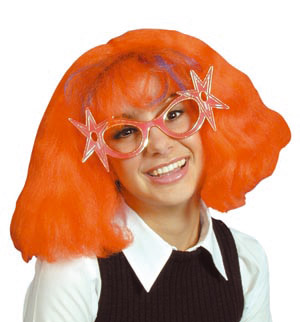 Such an hilarious wig! Linda from Gimmie Gimmie Gimmie wore great clothes and mad specs...youll look