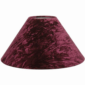 A purple coolie shade in sumptuous crushed velvet