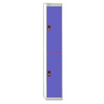 Link 2 Door Locker-Grey With Blue Doors