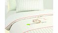 embroidered and appliqued bedding