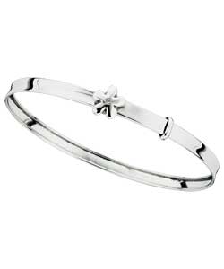 Unbranded Little Sparkles Sterling Silver Flower Expander Bangle