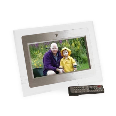 Living Images 7` Lumina digital frames have a high resolution screen, and can display pictures (JPEG
