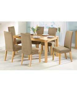 Loire Planked Beech Effect Table and 6 chairs