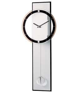 London Clock Silver and Black Quartz Pendulum Clock