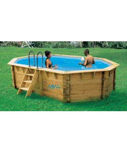 Long Octagonal Wooden Pool/Solar Water Heater/Pump/Filter