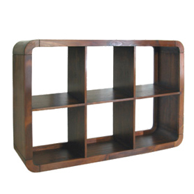 Unbranded Lounge Walnut Shelf Unit - 6 Hole