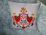 Unbranded Love Birds Embroidered Cushion and Pad