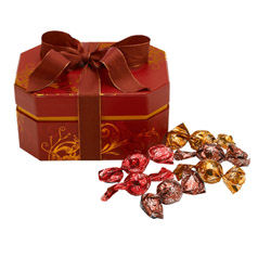 A gorgeous keepsake box, tied with a lavish bow and full of sparkly individually wrapped chocolates.
