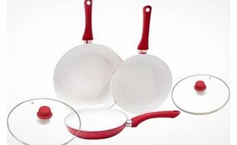 These pan sets ensure dinners are a non-stick affair with a ceramic coating, plus aluminium structure to ensure even heat distribution. The set comprises of three pans with ergonomic handles and two glass lids, all of which are dishwasher safe and su
