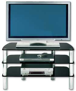 Lucca Black Glass/Metal TV Unit